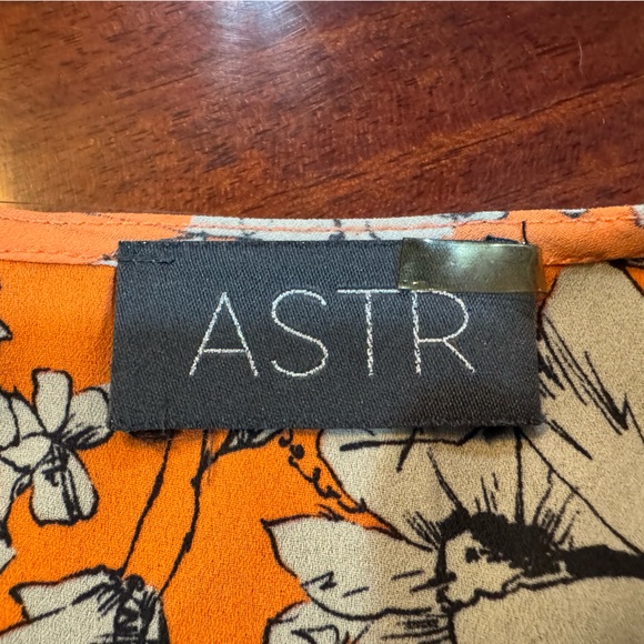 Astr Floral Orange Women's Top - Picture 3 of 3